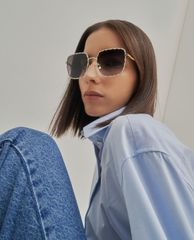 CHARLES & KEITH - Kính mát nữ gọng vuông Scallop Trim Butterfly