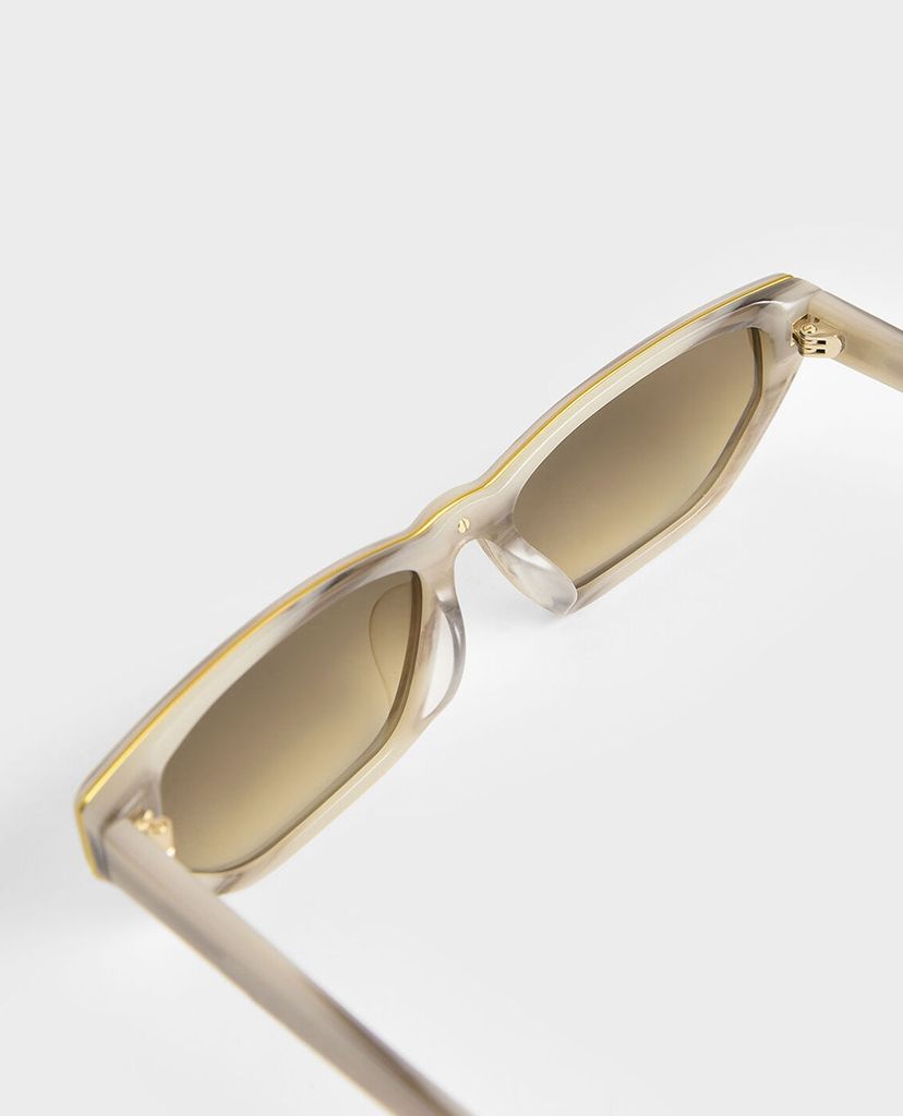 CHARLES & KEITH - Kính mát nữ gọng mắt mèo Acetate