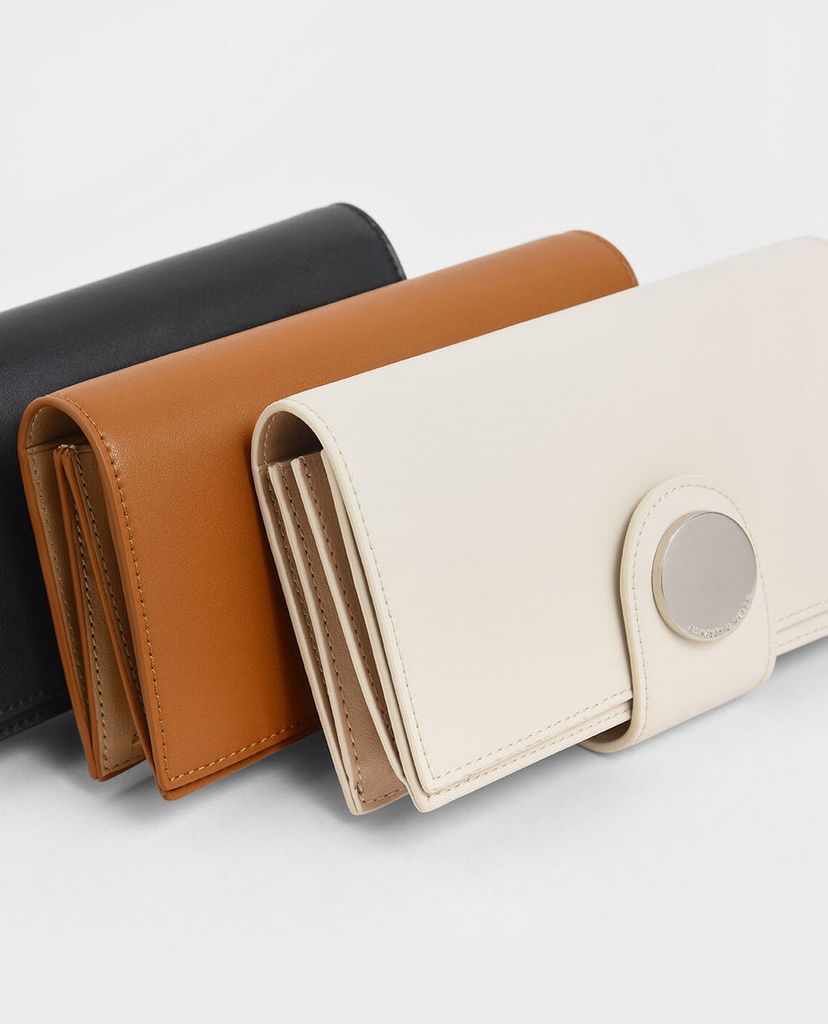 CHARLES & KEITH - Ví nữ chữ nhật Mini Chrome Button