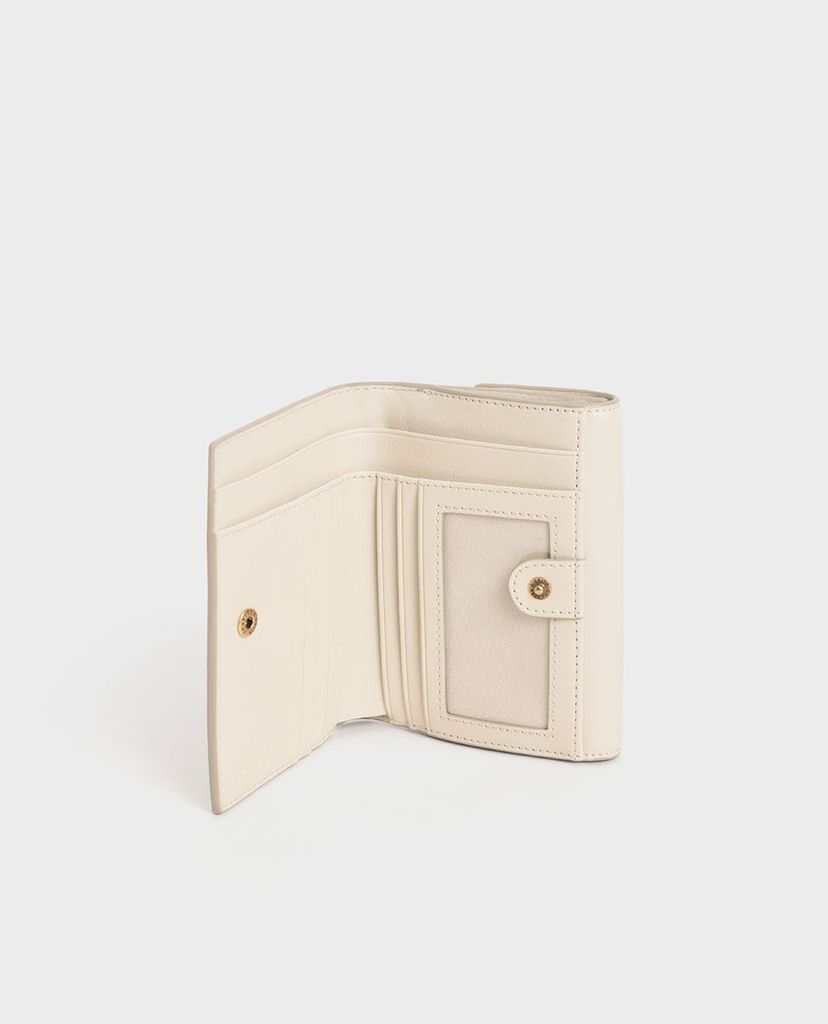 CHARLES & KEITH - Ví nữ mini dạng gập Snap Button