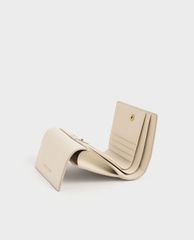 CHARLES & KEITH - Ví nữ mini dạng gập Snap Button