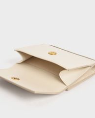 CHARLES & KEITH - Ví nữ mini dạng gập Snap Button