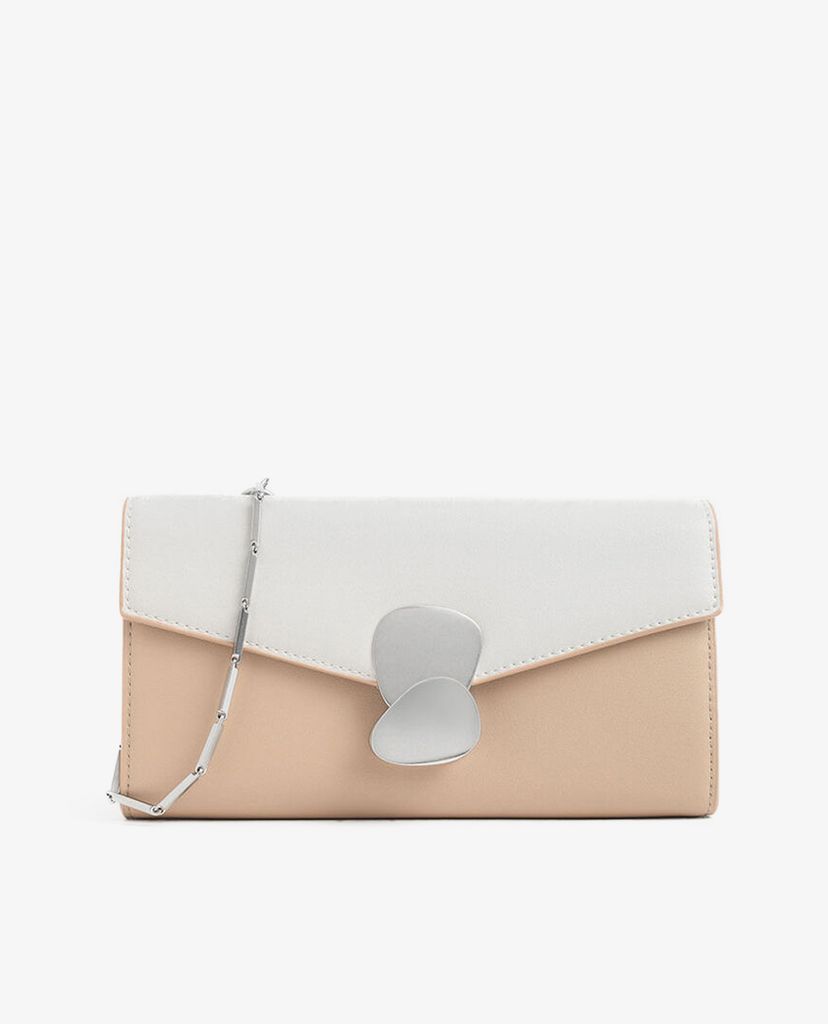 CHARLES & KEITH - Ví Mini Two Tone Metal Push Lock