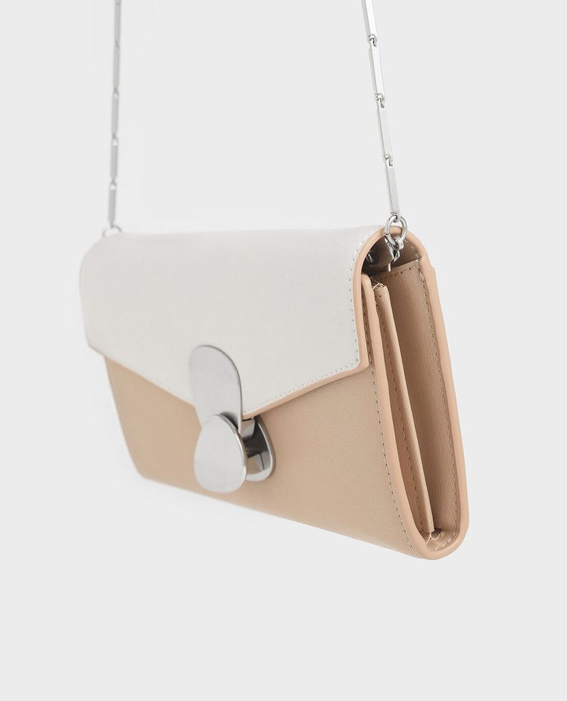 CHARLES & KEITH - Ví Mini Two Tone Metal Push Lock
