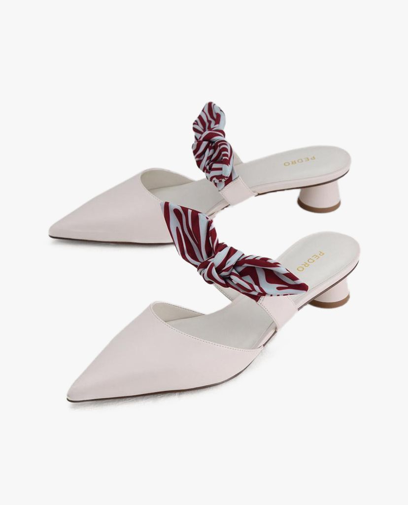 PEDRO - Giày cao gót mũi nhọn hở gót Knotted Pointed Toe Mules