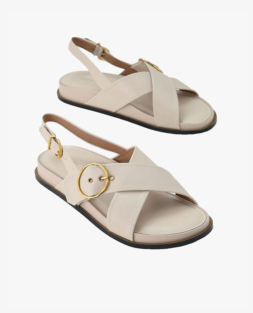 PEDRO - Giày sandal nữ phối quai đan chéo Platform Slingback