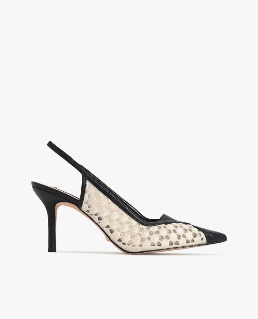 CHARLES & KEITH - Giày cao gót mũi nhọn Crochet & Leather