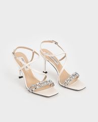 CHARLES & KEITH - Giày cao gót quai ngang Wedding Collection Satin Gem