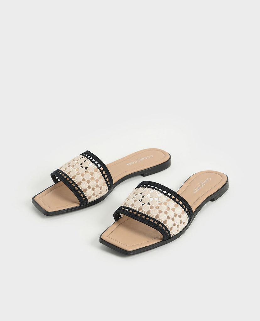 CHARLES & KEITH - Dép nữ quai ngang Asymmetric Toe Crochet