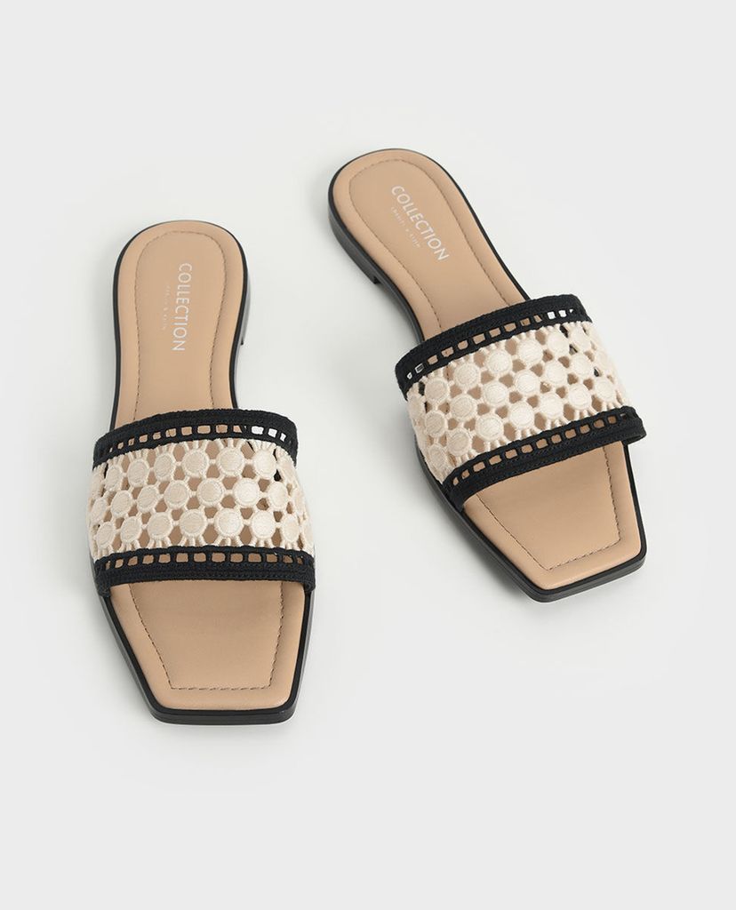 CHARLES & KEITH - Dép nữ quai ngang Asymmetric Toe Crochet