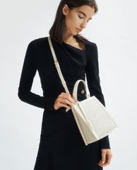 CHARLES & KEITH - Túi tote nữ chữ nhật Knotted Handle
