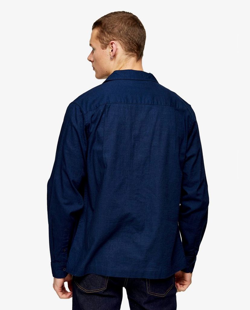 TOPMAN - Áo sơ mi nam tay dài Navy Revere