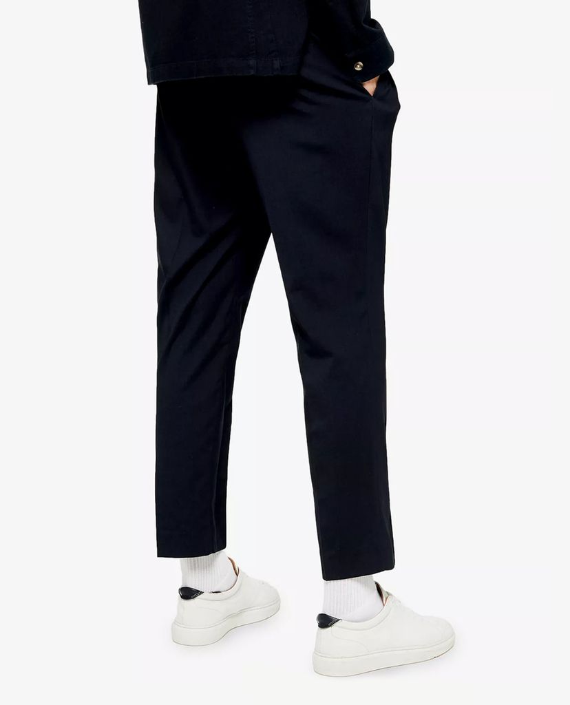 TOPMAN - Quần jogger nam lưng thun không bo gấu Navy Smart