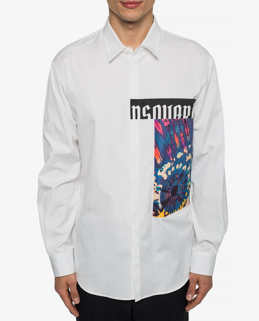 Áo sơ nam tay dài thời trang Logo-Printed
