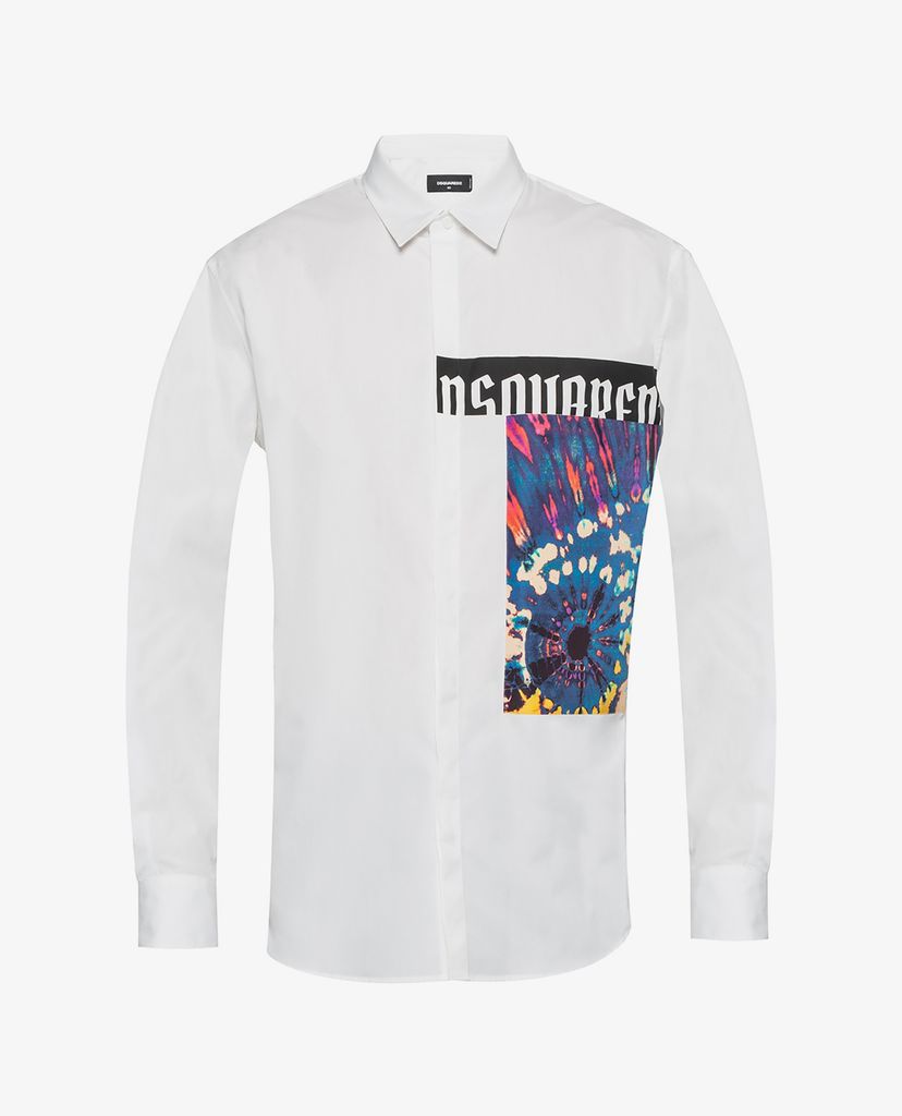 Áo sơ nam tay dài thời trang Logo-Printed