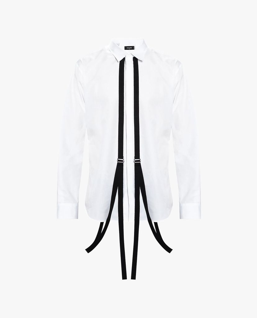 DSQUARED2 - Áo sơ mi nam tay dài cổ bẻ phom suông Brace