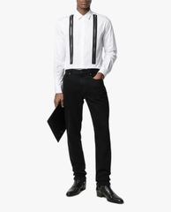 DSQUARED2 - Áo sơ mi nam tay dài cổ gập phối khóa zip thời trang
