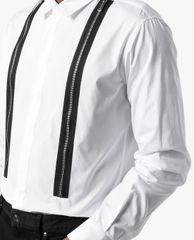 DSQUARED2 - Áo sơ mi nam tay dài cổ gập phối khóa zip thời trang