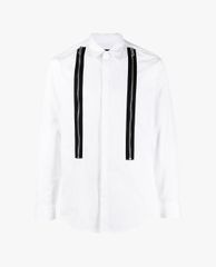 DSQUARED2 - Áo sơ mi nam tay dài cổ gập phối khóa zip thời trang