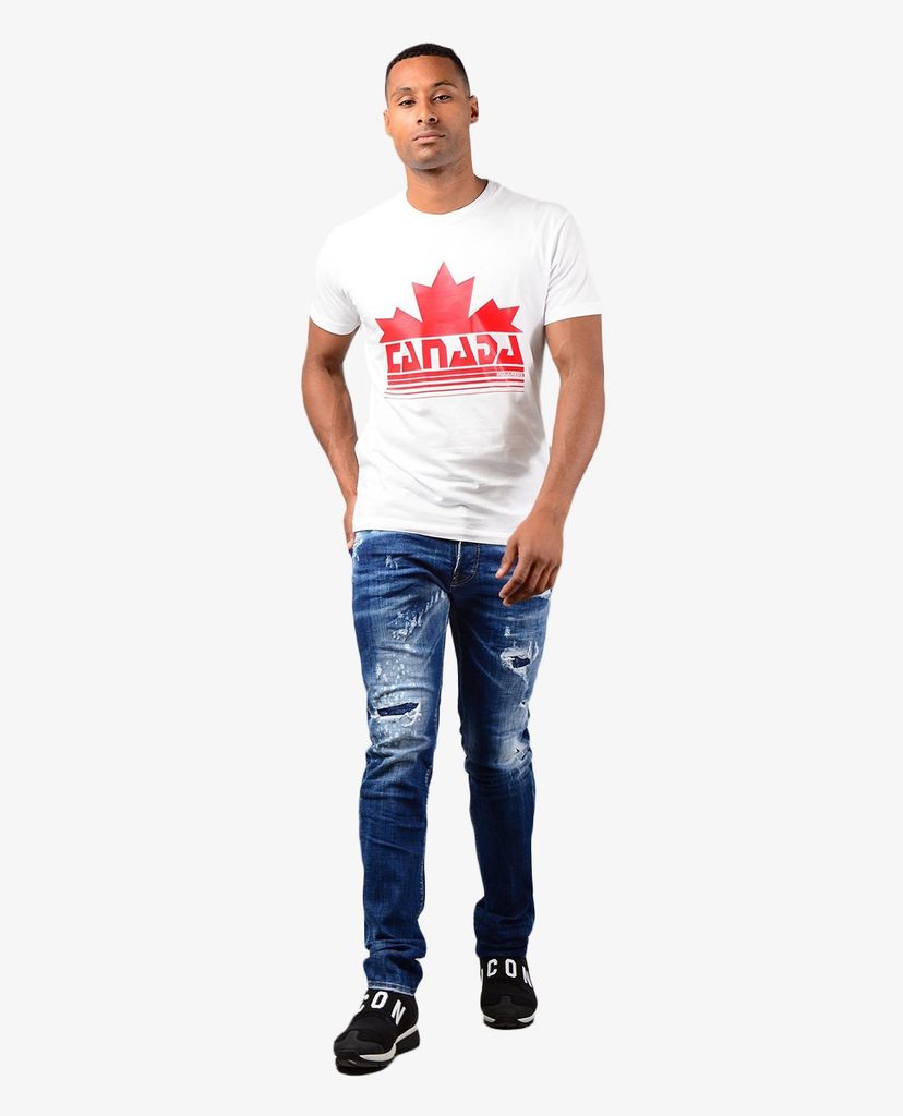 DSQUARED2 - Áo thun nam cổ tròn ngắn tay phối logo giữa ngực