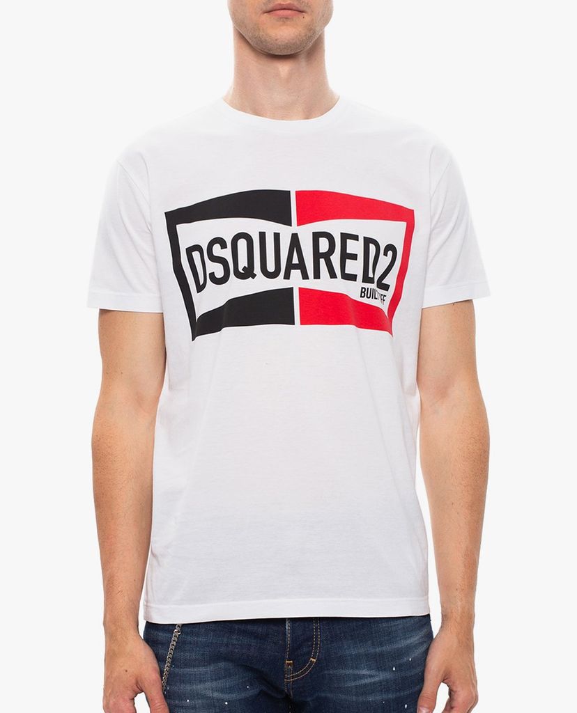 DSQUARED2 - Áo thun nam cổ tròn tay ngắn White Cotton
