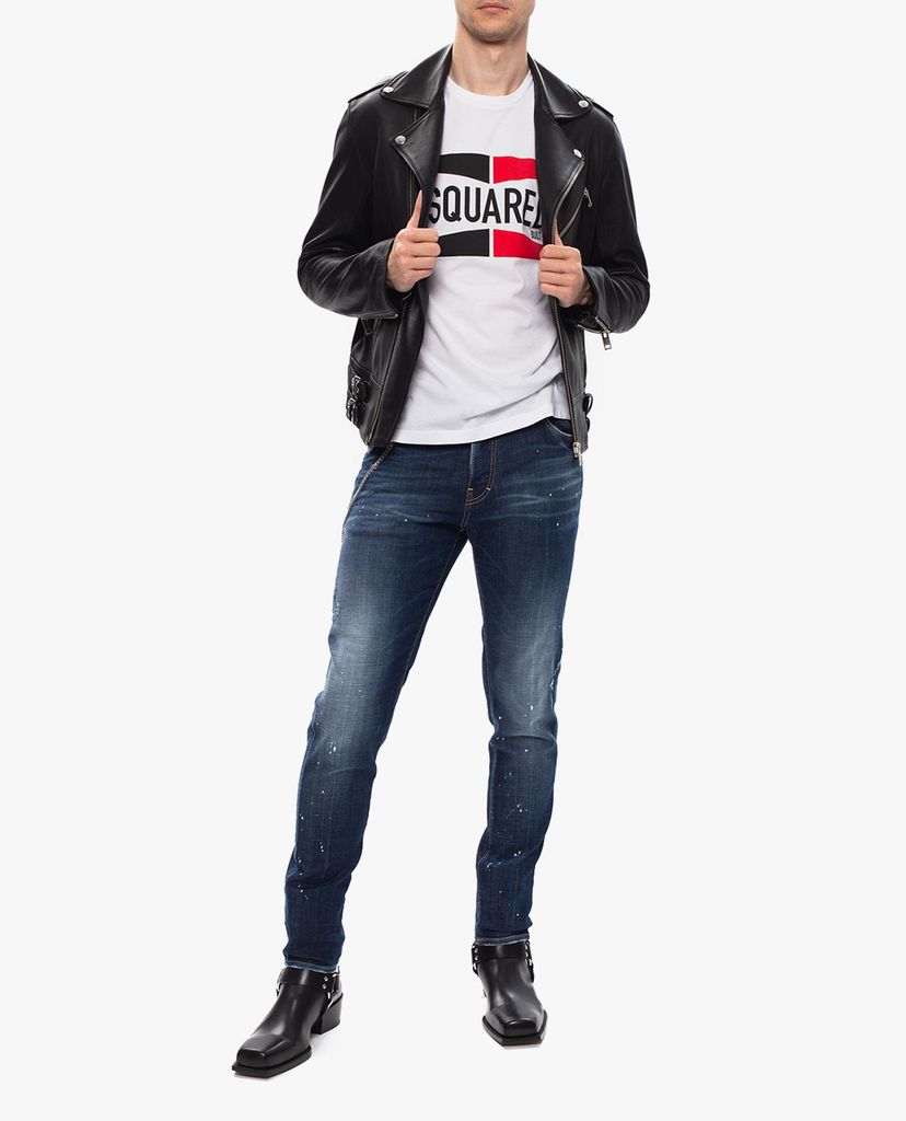 DSQUARED2 - Áo thun nam cổ tròn tay ngắn White Cotton