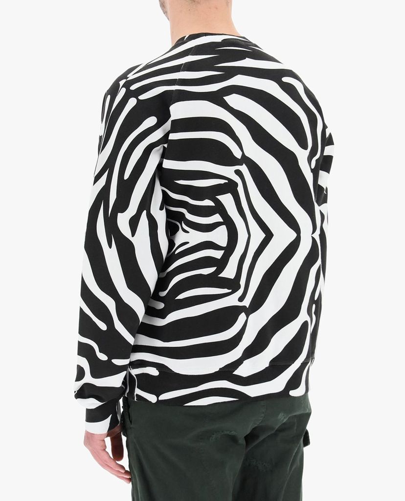 DSQUARED2 - Áo sweatshirt nam cổ tròn tay dài phối họa tiết Zebra