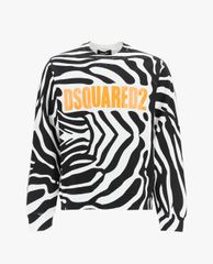DSQUARED2 - Áo sweatshirt nam cổ tròn tay dài phối họa tiết Zebra