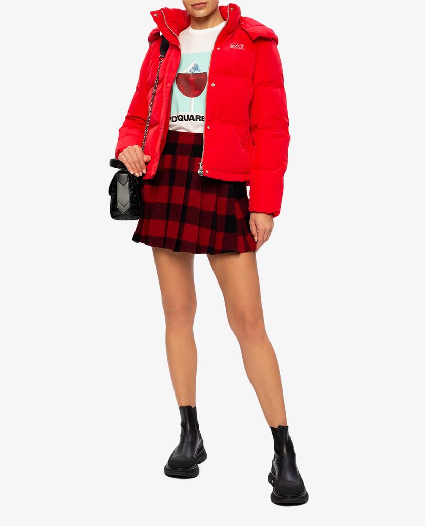 DSQUARED2 - Áo thun nữ ngắn tay cổ tròn phối hình in thời trang
