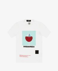 DSQUARED2 - Áo thun nữ ngắn tay cổ tròn phối hình in thời trang