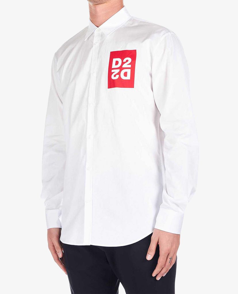 DSQUARED2 - Áo sơ mi nam tay dài in logo Shirt White