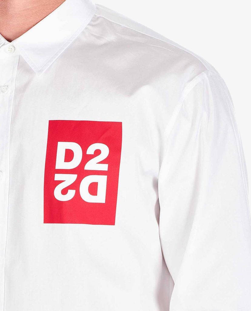 DSQUARED2 - Áo sơ mi nam tay dài in logo Shirt White