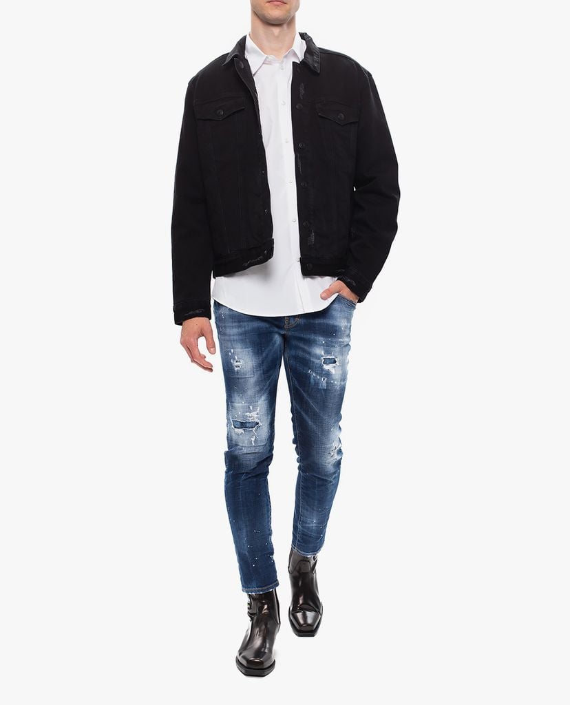 DSQUARED2 - Áo sơ mi nam phom ôm tay dài Logo