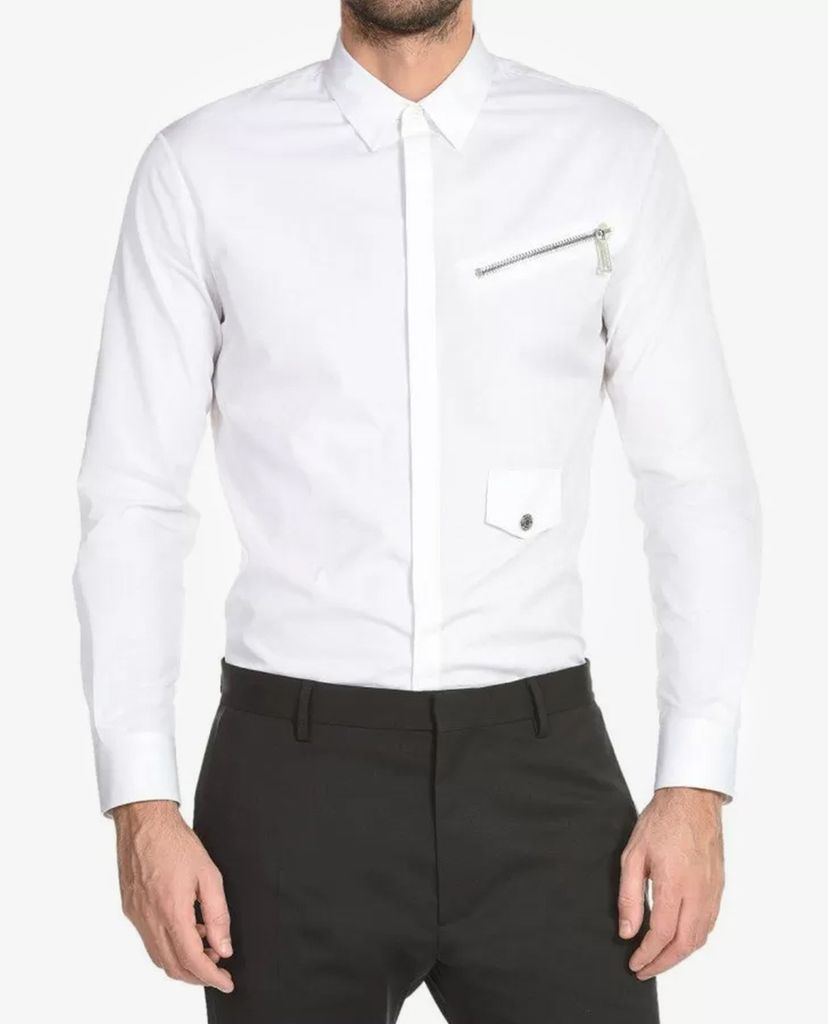 DSQUARED2 - Áo sơ mi nam phom ôm tay dài Zip Detail