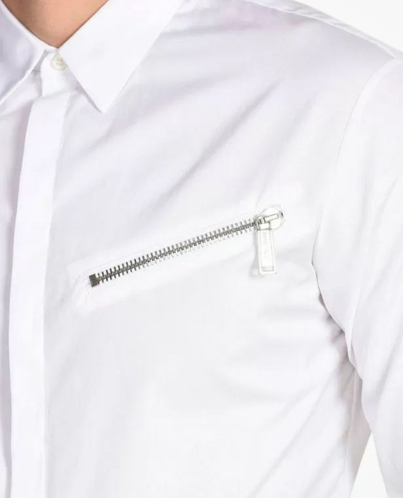 DSQUARED2 - Áo sơ mi nam phom ôm tay dài Zip Detail