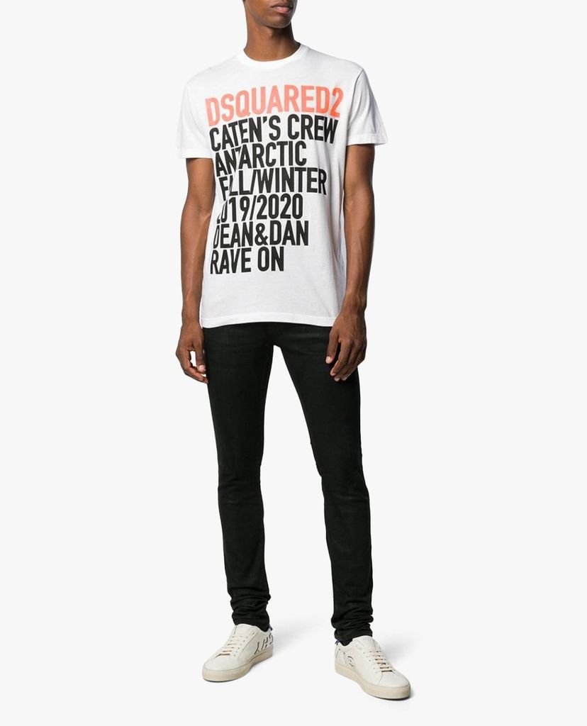 DSQUARED2 - Áo thun nam cổ tròn ngắn tay phối chữ in