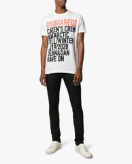 DSQUARED2 - Áo thun nam cổ tròn ngắn tay phối chữ in