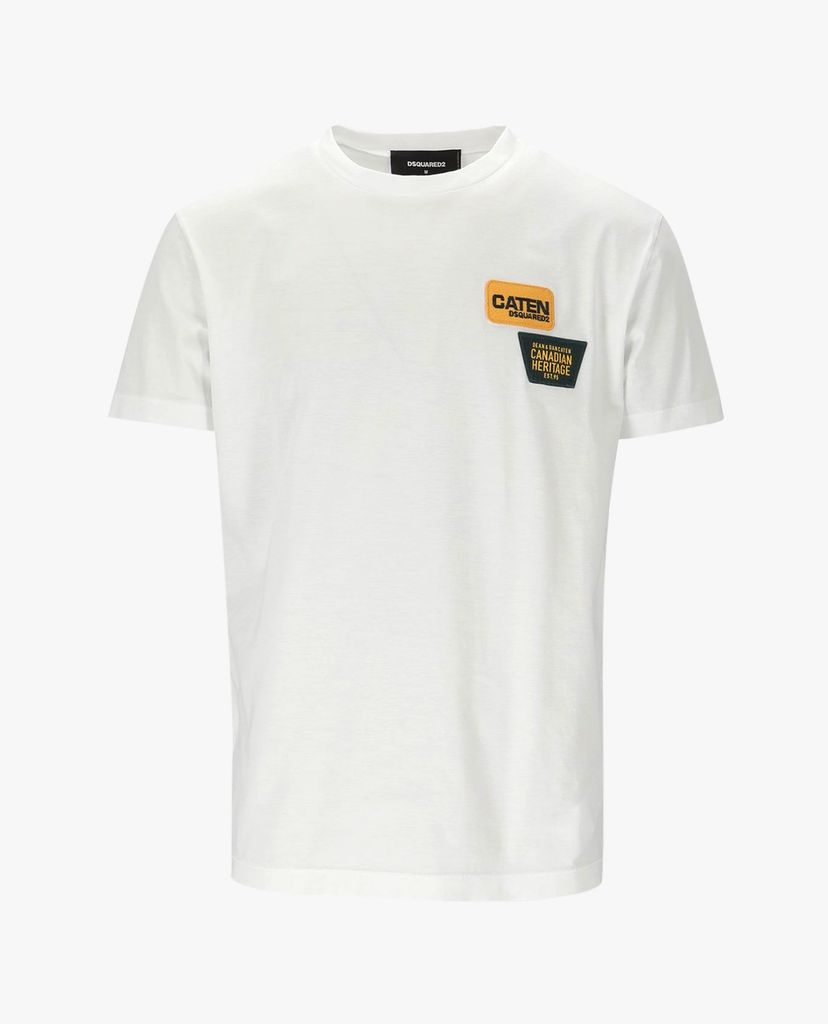 DSQUARED2 - Áo thun nam cổ tròn tay ngắn phom suông Logo