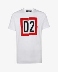DSQUARED2 - Áo thun nam phom ôm cổ tròn phối logo D2