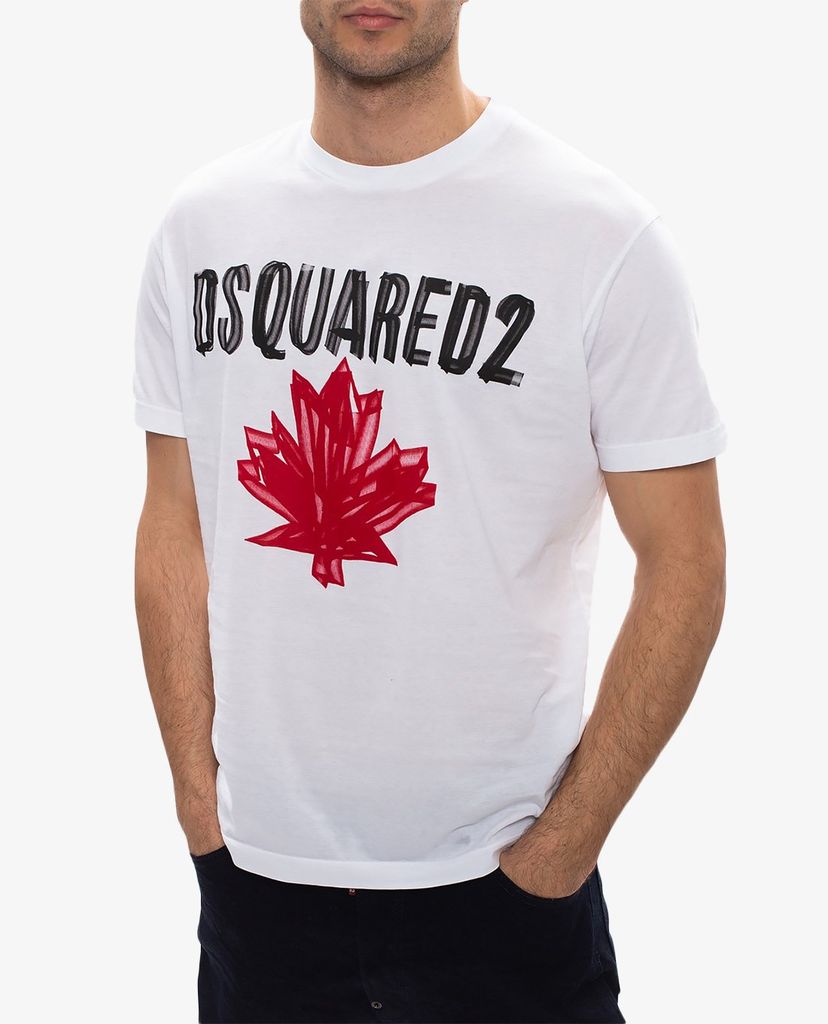 DSQUARED2 - Áo thun nam phom ôm cổ tròn phối logo trẻ trung