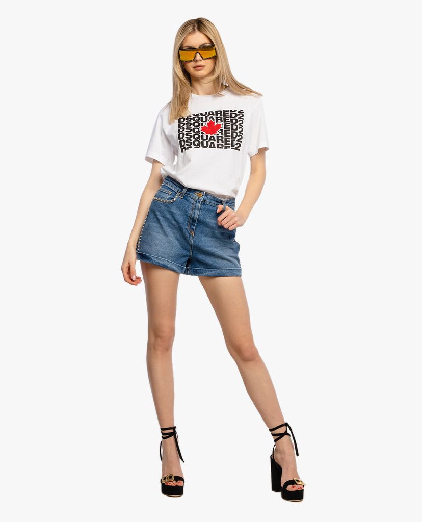 DSQUARED2 - Áo thun nữ tay ngắn phối logo thời trang