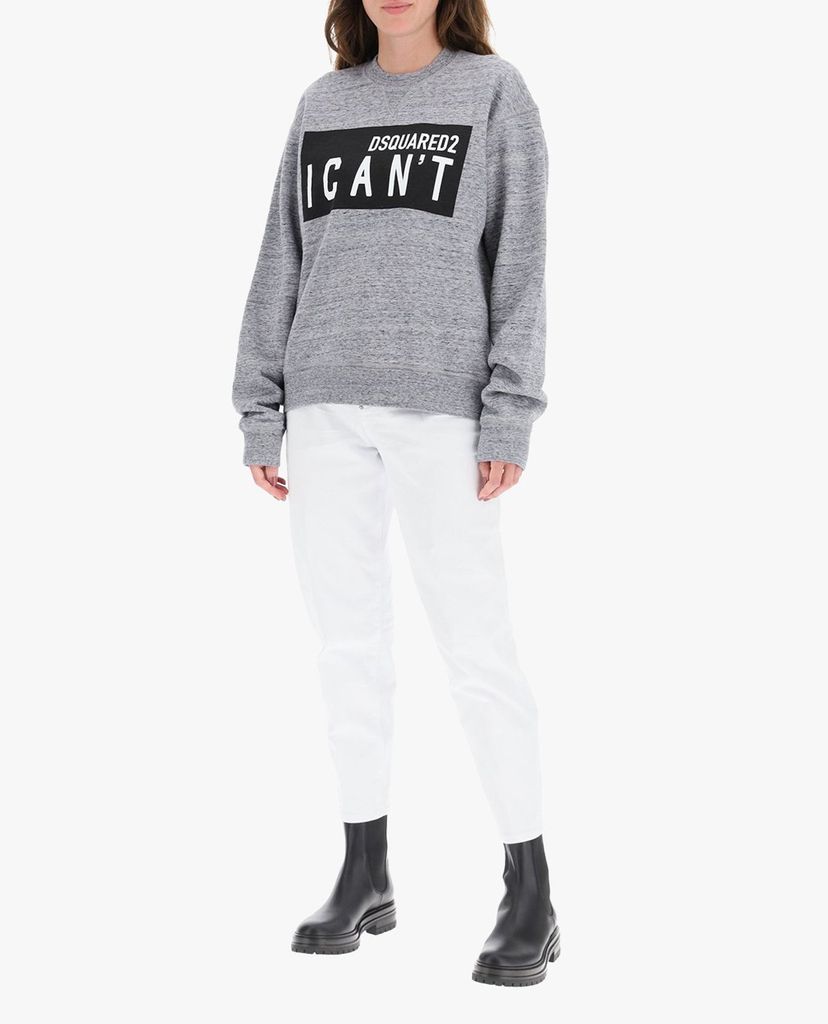 DSQUARED2 - Quần jeans nữ lưng cao phom suông hiện đại
