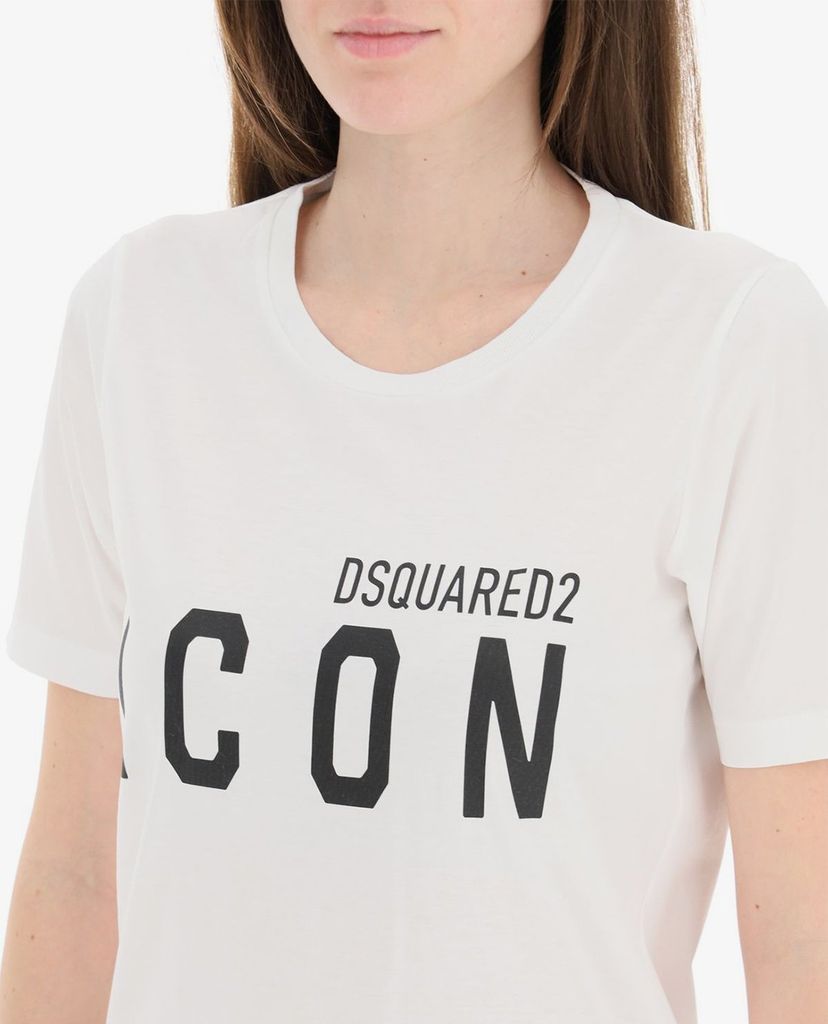 DSQUARED2 - Đầm mini cổ tròn ngắn tay dáng suông Icon
