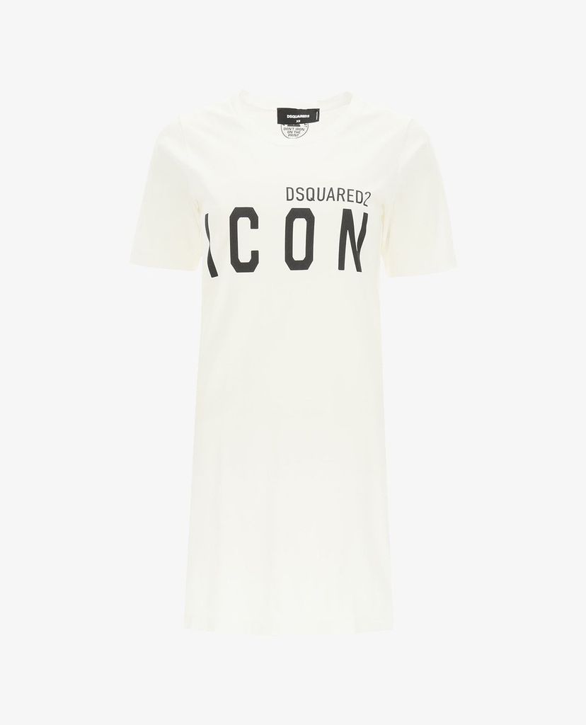 DSQUARED2 - Đầm mini cổ tròn ngắn tay dáng suông Icon