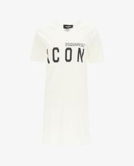 DSQUARED2 - Đầm mini cổ tròn ngắn tay dáng suông Icon