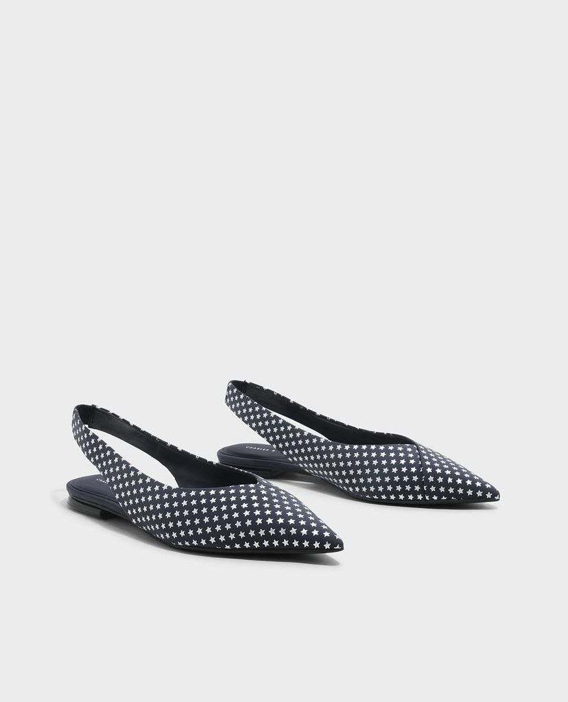 CHARLES & KEITH - Giày đế bệt mũi nhọn Slingback Pointed