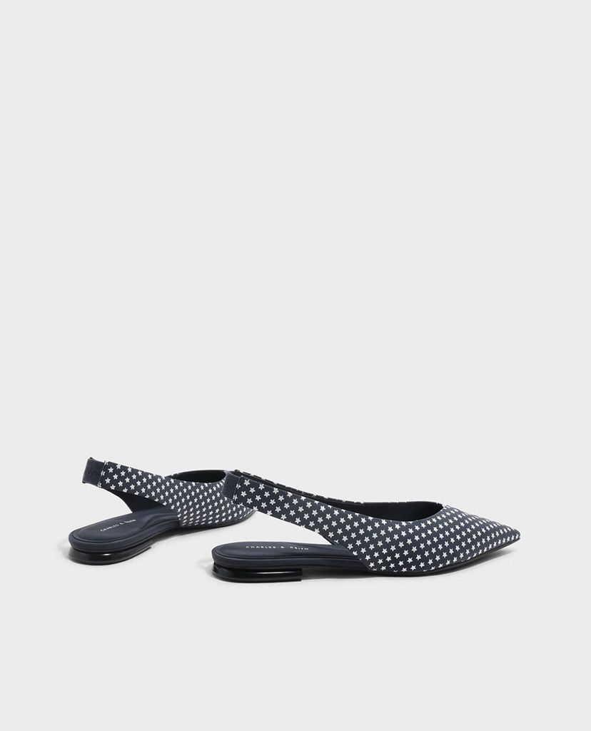 CHARLES & KEITH - Giày đế bệt mũi nhọn Slingback Pointed