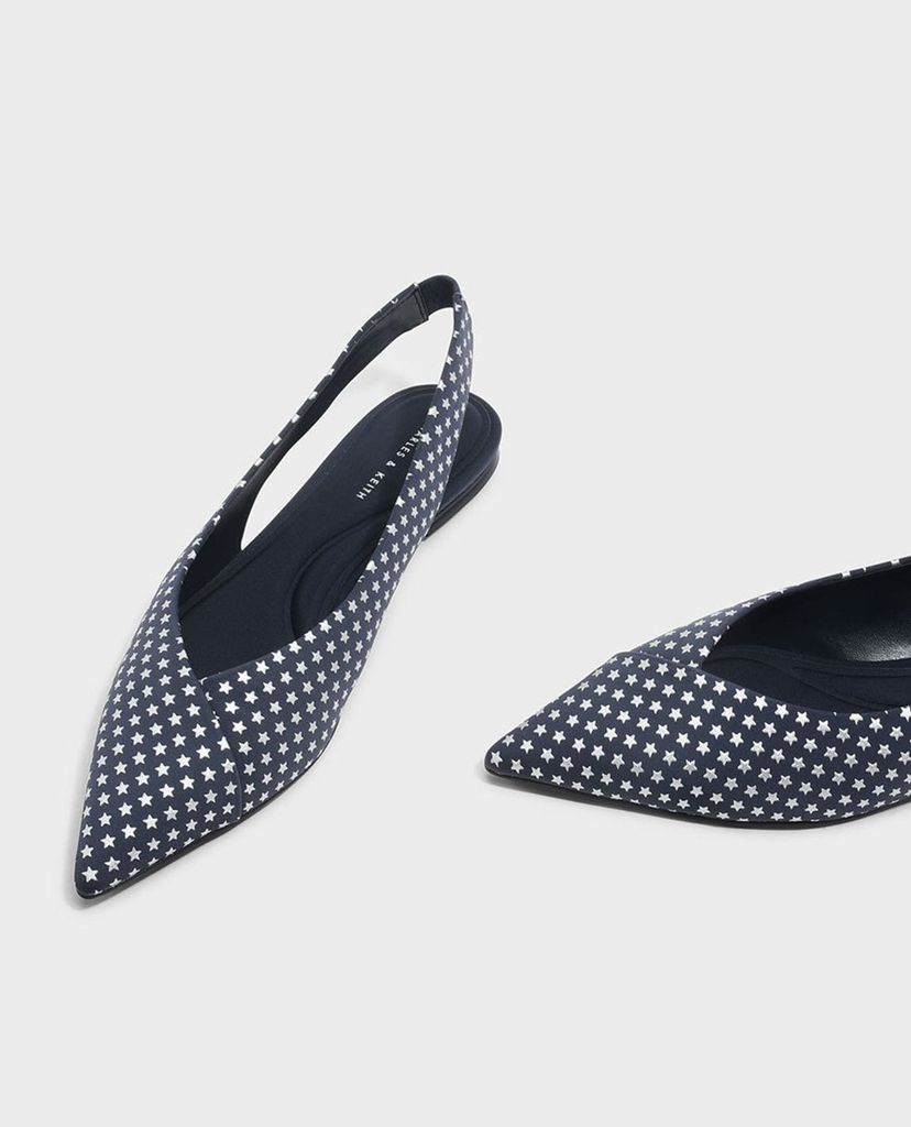CHARLES & KEITH - Giày đế bệt mũi nhọn Slingback Pointed