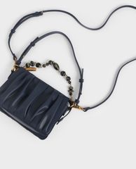 CHARLES & KEITH - Túi đeo vai nữ chữ nhật Beaded Strap Ruched