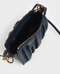 CHARLES & KEITH - Túi đeo vai nữ chữ nhật Beaded Strap Ruched